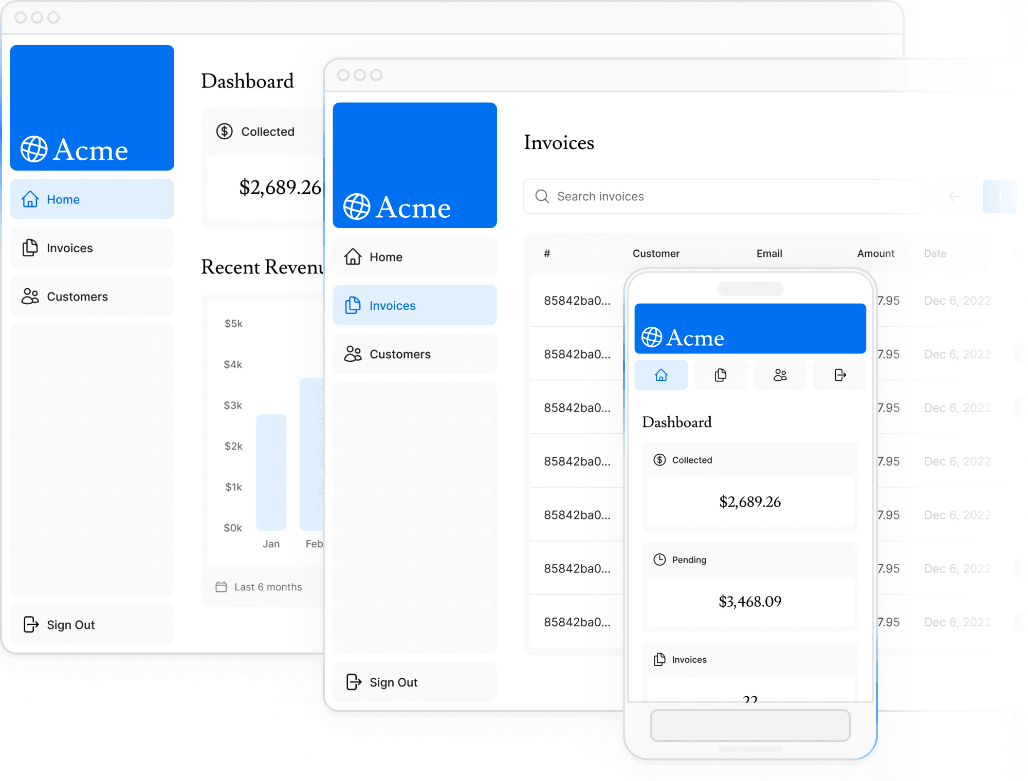 Desktop version dashboard